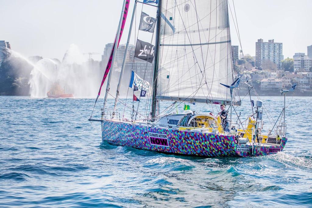 Lisa Blair arrives in Sydney in Climate Action Now - Lisa Blair shares story at Gosford Sailing Club - photo © Peter McIntosh